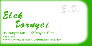 elek dornyei business card